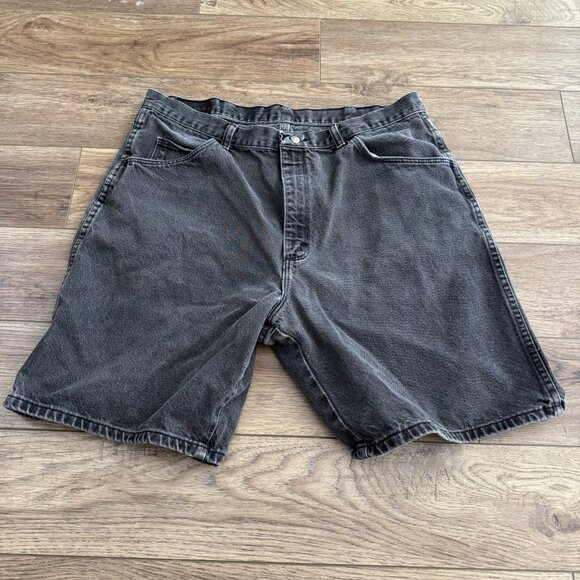 Vintage Wrangler Black Denim Jean Shorts Grunge - Picture 1 of 6